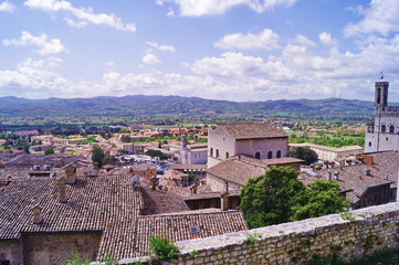Fototapeta na wymiar Aerial view of Gubbio, Umbria, Italy