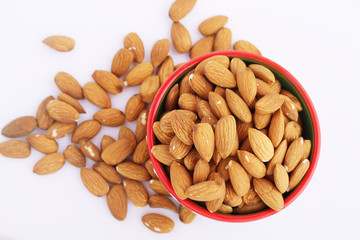Almond at white background