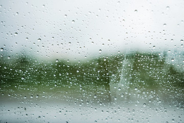 Raindrops on glass windows