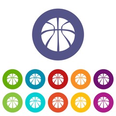 Basketball icons color set vector for any web design on white background