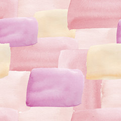 Pink pattern, watercolor strokes and spots, seamless watercolor pattern