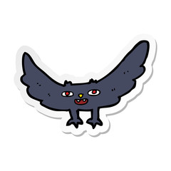 sticker of a cartoon spooky vampire bat
