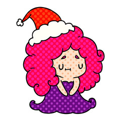 christmas cartoon of kawaii girl