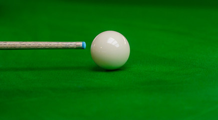 snooker ball on the green snooker table at snooker club