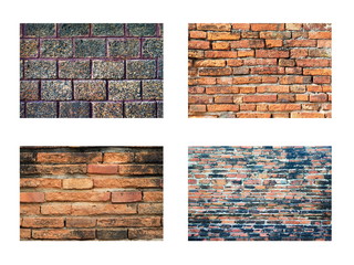 Empty Old Brick Wall Texture on white background.