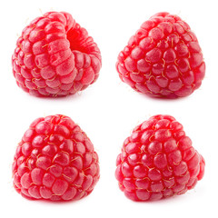 Raspberries isolated. Raspberries on white. Raspberry. Collection.