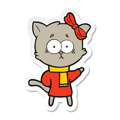 sticker of a cartoon cat
