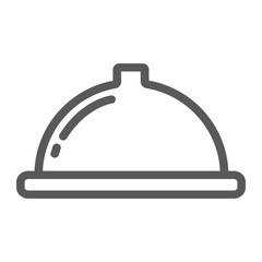 Serving tray line icon, food and restaurant, dish sign, vector graphics, a linear pattern on a white background.