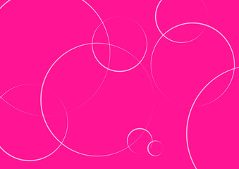 Abstract minimal geometric round circle shapes design background in pink, copy space