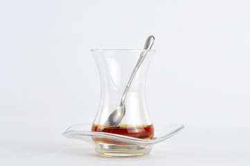 Empty Turkish tea glass