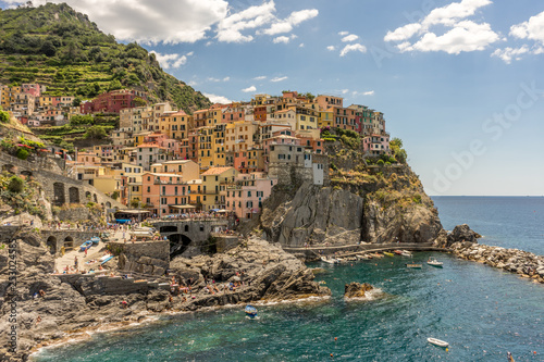 The Cityscape Of Manarola Cinque Terre Italy Stock Photo