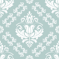 Classic seamless vector pattern. Damask orient blue and white ornament. Classic vintage background. Orient ornament for fabric, wallpaper and packaging