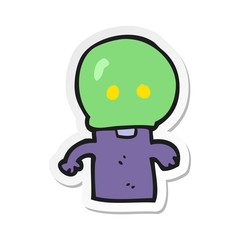 sticker of a cartoon little alien