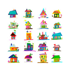 Sketch of art houses for your design