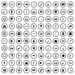 100 musical goods icons set in simple style for any design vector illustration