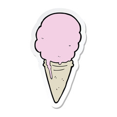 sticker of a cartoon ice cream