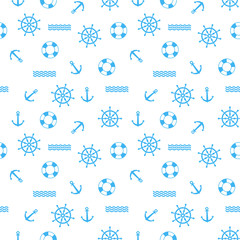 Seamless marine pattern. Vector illustration.
