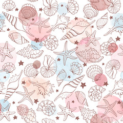 sea shell seamless pattern