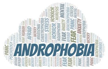 Fototapeta premium Androphobia word cloud.