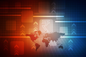 Rupee currency . 2D rendering illustration