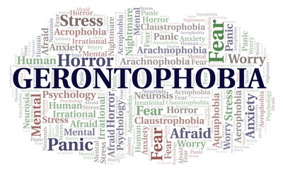 Obraz premium Gerontophobia word cloud.
