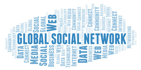 Global Social Network word cloud.