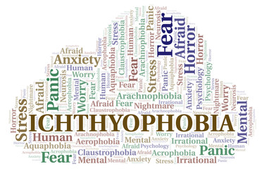 Fototapeta premium Ichthyophobia word cloud.