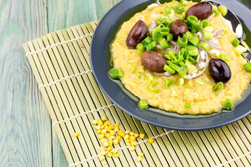 Greek cuisine. Mashed from plant ranks (lathyrus, legumes)