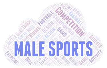 Obraz premium Male Sports word cloud.