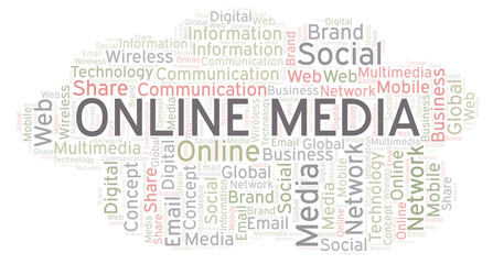 Fototapeta premium Online Media word cloud.