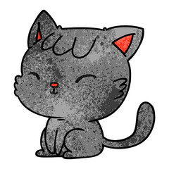 textured cartoon of cute kawaii cat