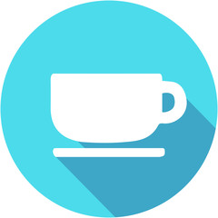 Flat Icon Cup of tea. Icon vector with long shadow. Flat design style