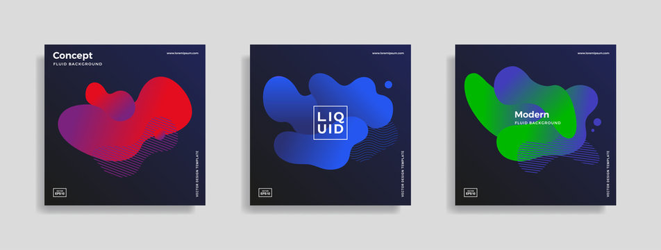 Trendy design template with fluid gradient shapes