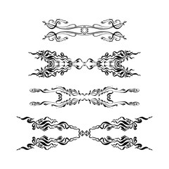 set of decorative text dividers. hand-drawn with ink and brush vector illustration