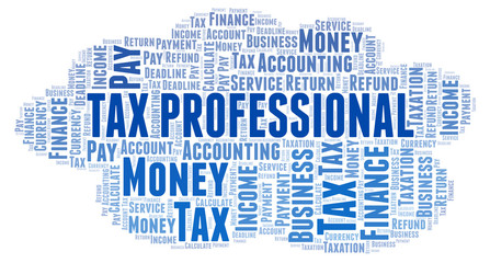 Obraz premium Tax Professional word cloud.
