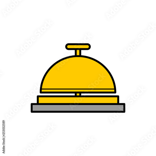 Travel Hotel Bell Service Flat Vector Icon That Shows Concept Such - 