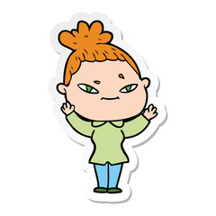 sticker of a cartoon woman