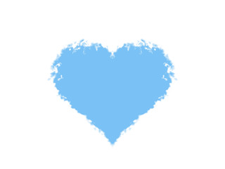 Naklejka na ściany i meble Blue heart symbol illust, isolated on white background, cut out