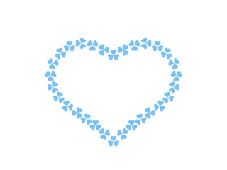 Fototapeta premium Blue heart symbol illust, isolated on white background, cut out