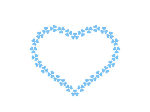 Blue heart symbol illust, isolated on white background, cut out