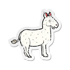 retro distressed sticker of a cartoon mule