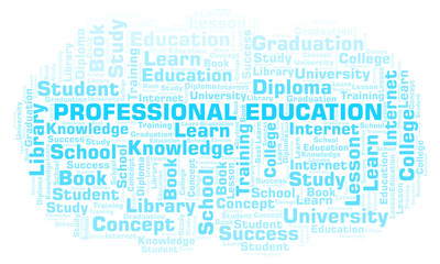 Obraz premium Professional Education word cloud.