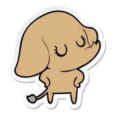 sticker of a cute cartoon elephant