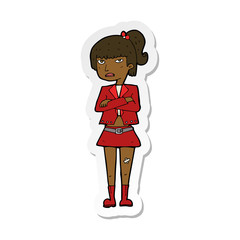 sticker of a cartoon cool girl