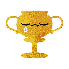 retro illustration style cartoon trophy