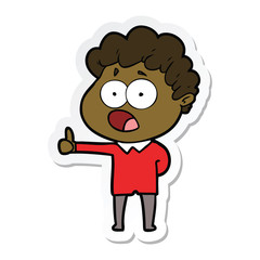 sticker of a cartoon man gasping in surprise