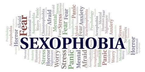 Fototapeta premium Sexophobia word cloud.