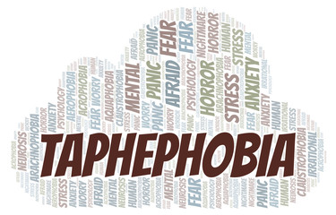 Obraz premium Taphephobia word cloud.