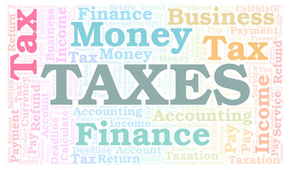 Fototapeta premium Taxes word cloud.