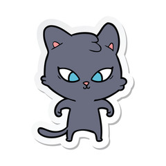 sticker of a cute cartoon cat